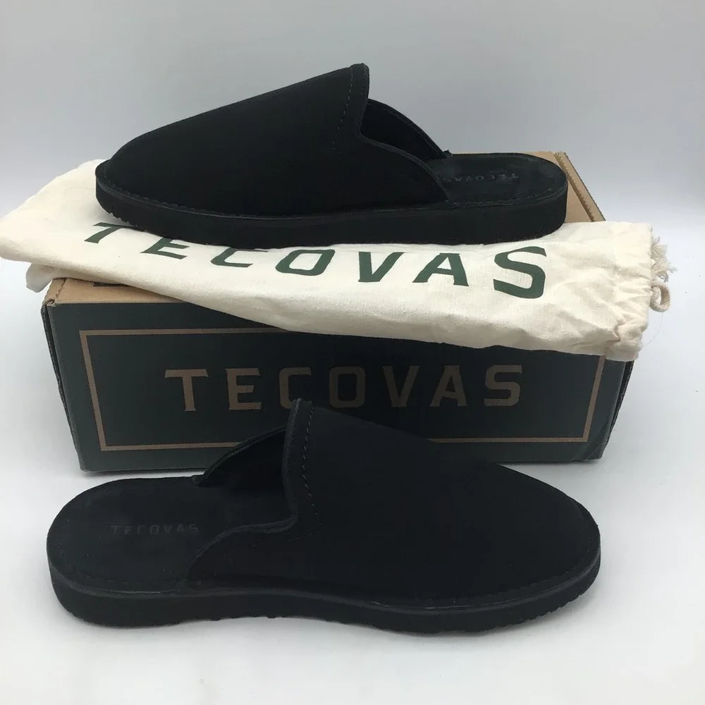 Tecovas The Oliver Midnight Sheepskin Mens Slippers Size 11 D Black Suede NEW